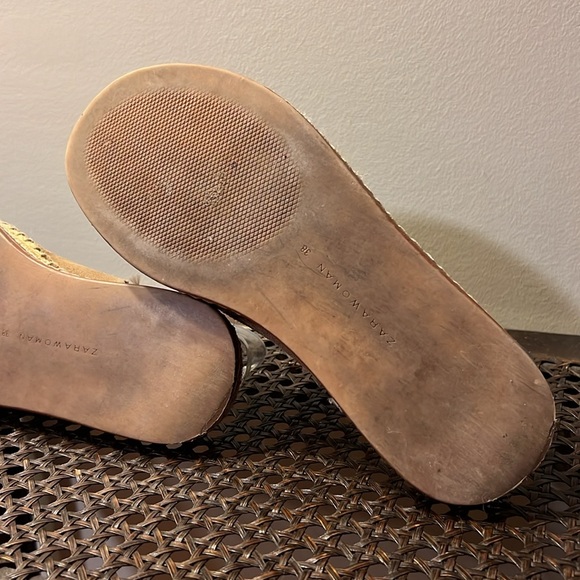 Zara Suede Genuine Leather Double Buckle Sandals - Picture 7 of 9